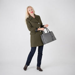 Charcoal Structured Leather Tote