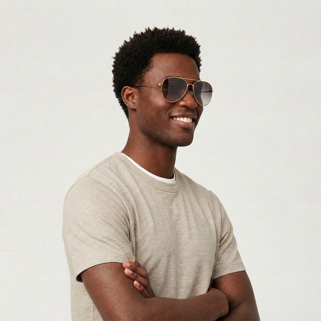 Gold Classic Aviator Sunglasses