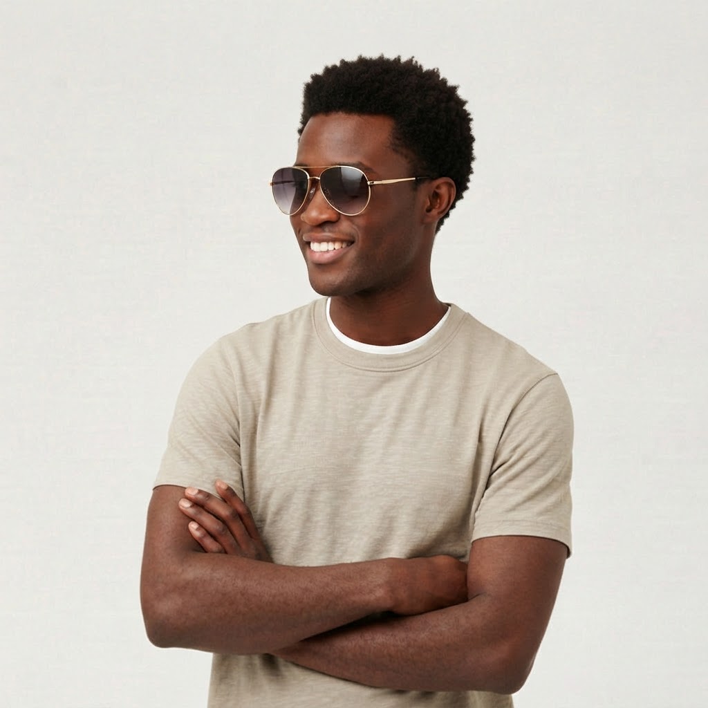 Gold Classic Aviator Sunglasses